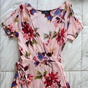 Floral mini wrap dress